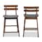 Baxton Studio Larine Dark Grey Upholstered Walnut Finished 2-Piece Counter Stool Set 159-9698 - alternate 4